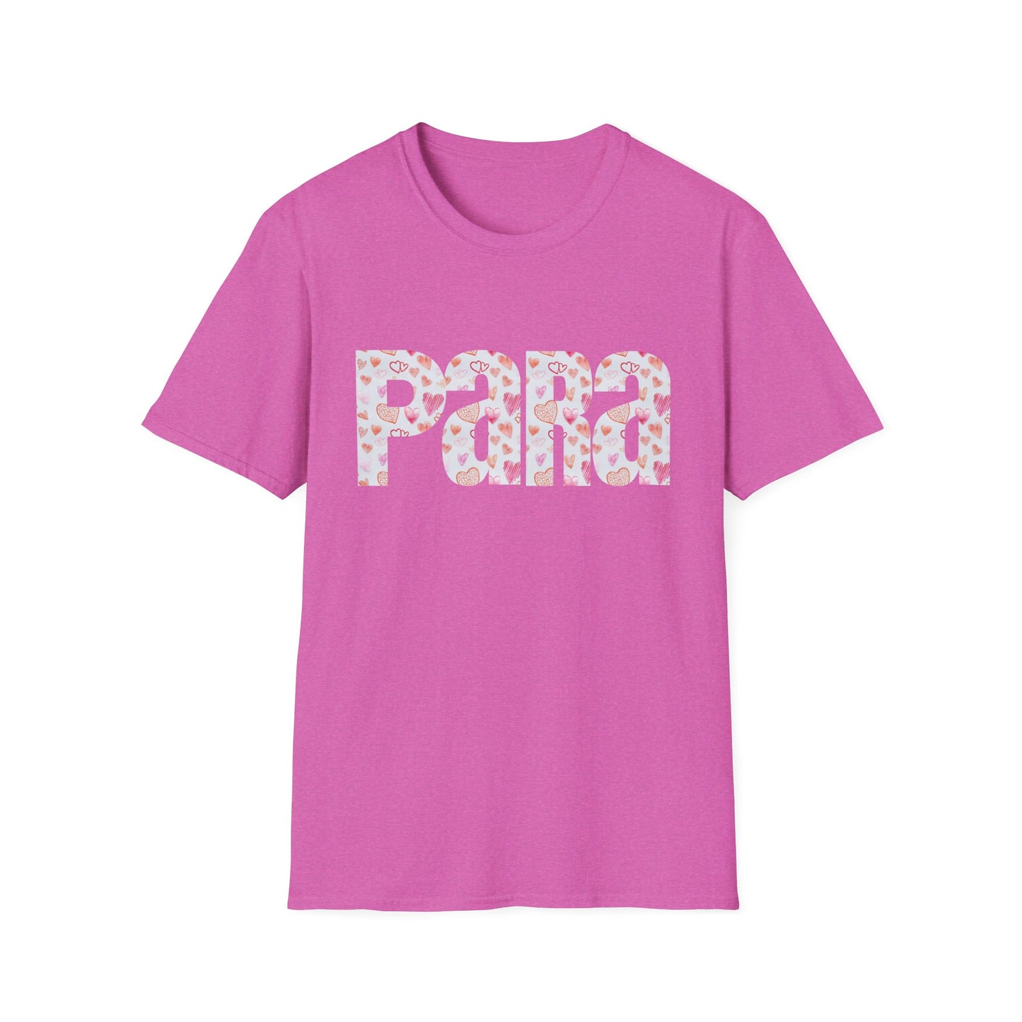 Para heart Text T-Shirt — Pink heart Pattern Graphic Tee