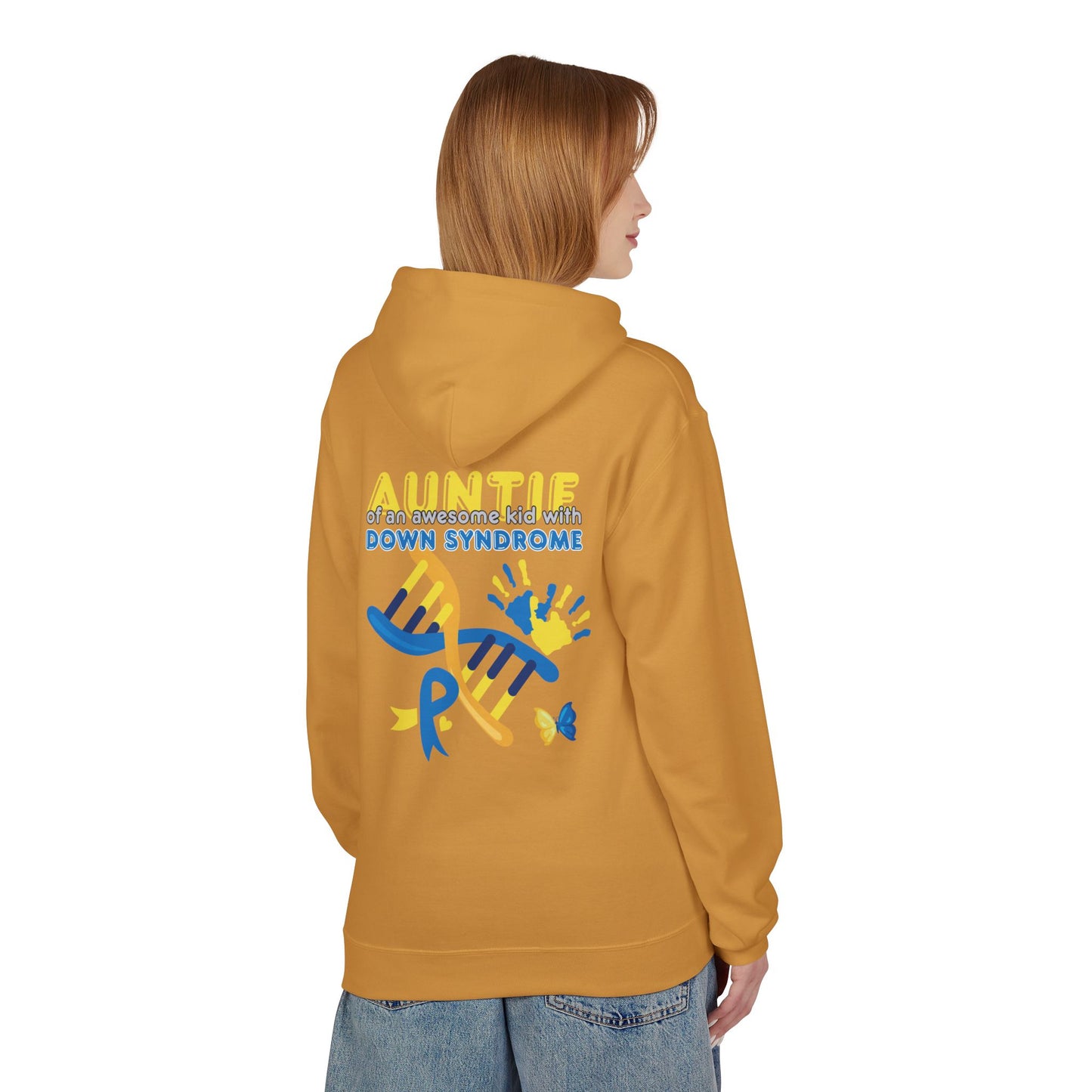 Down Syndrome Aunt Hoodie — "Auntie of the Morning Sun" DNA Ribbon Sweatshirt