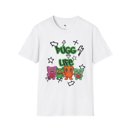 T‑Shirt — 'Fugg Life' Neon Graffiti Gummy Bear Streetwear Tee