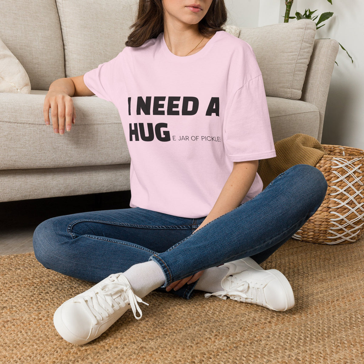I Need A Hug T-Shirt — Funny "I Need a Hug (or a Jar of Pickles)" Graphic Tee