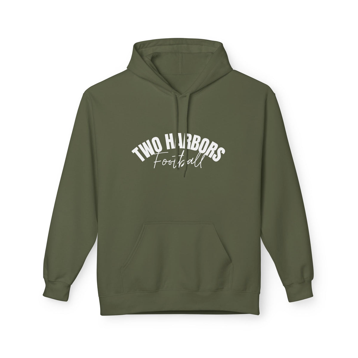 Two Harbors Football Hoodie — Minimal Script Team Pullover