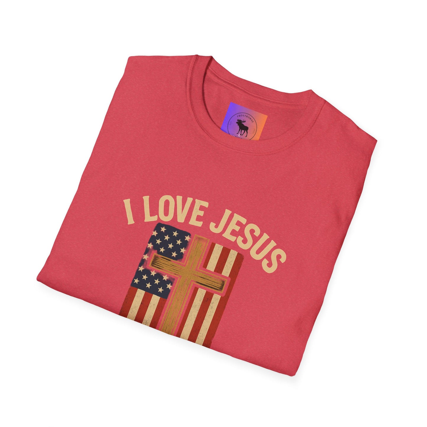 I Love Jesus and America Unisex T-Shirt, Faith Apparel, Patriotic Tee, Religious Clothing, Gifts for Christians, Fourth of July Shirt