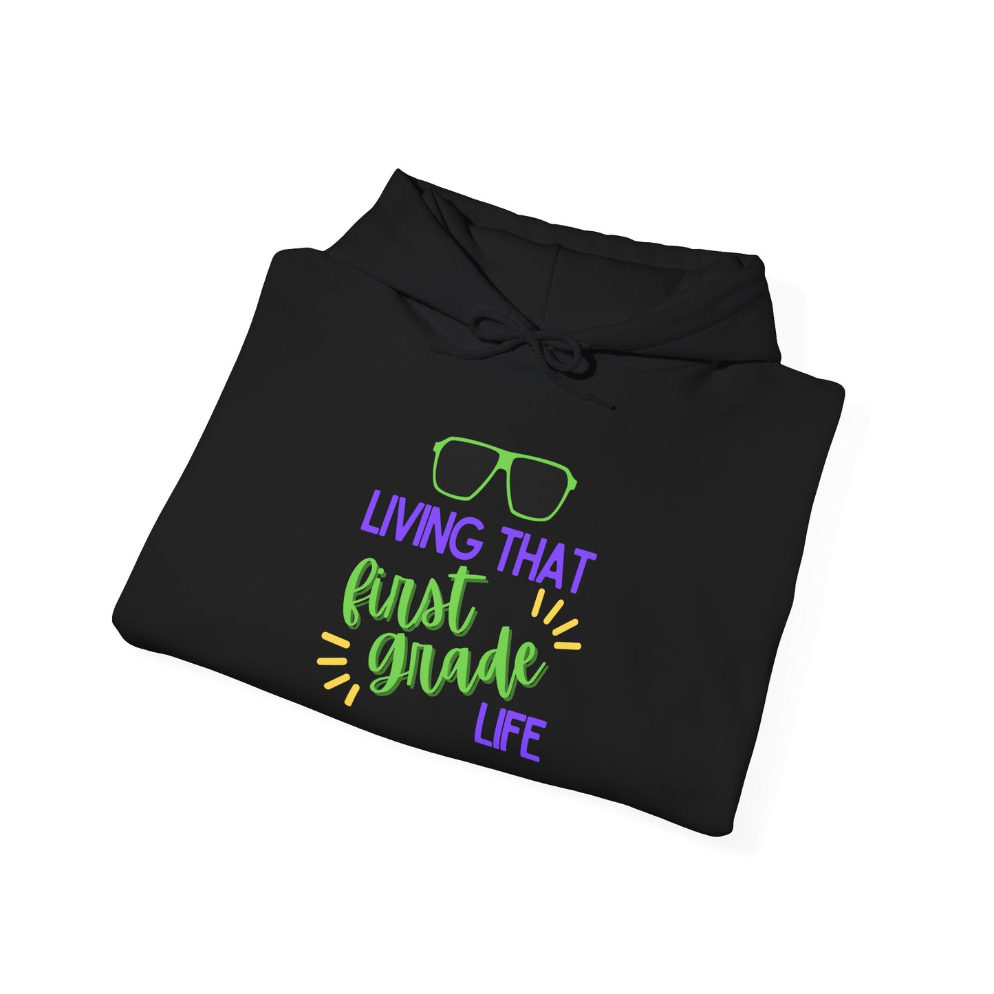 Living That first Grade Life Hoodie - Perfect for Students, Graduation Gift, Cool Casual Wear, Back to School, Kids' Style