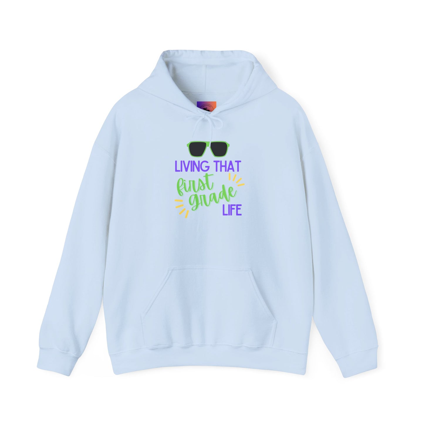 Living That first Grade Life Hoodie - Perfect for Students, Graduation Gift, Cool Casual Wear, Back to School, Kids' Style