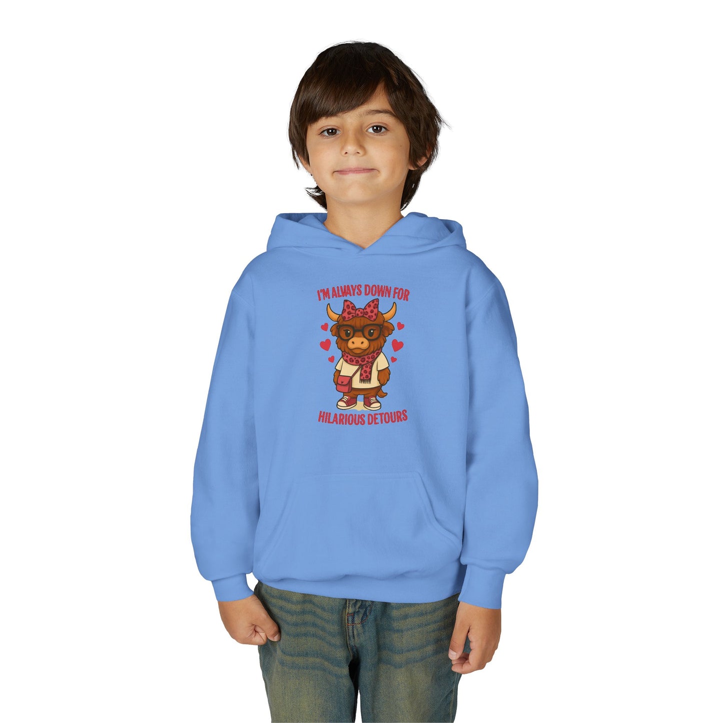 Youth Funny ADHD Hooded Sweatshirt - Cute Animal Design, Gift for Kids, Casual Wear, Birthday, Holidays, Fun Activites