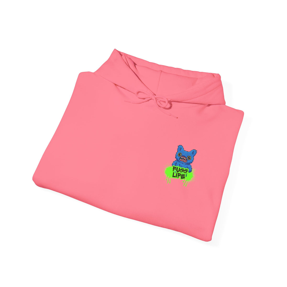 Hoodie Fugglers Colorful Cartoon Monster Crew Graphic Back Print