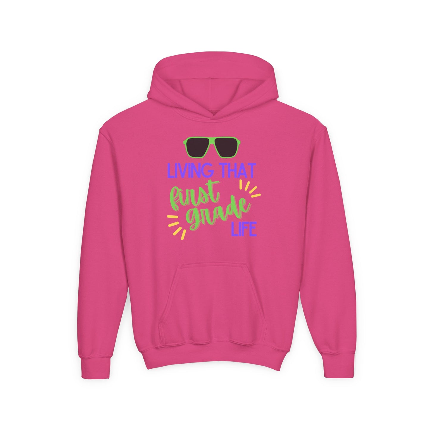 Cool first Grade Hoodie for Youth, Back to School Gift, Trendy Kids Sweatshirt, Living that Third Grade Life, Fun School Spirit Wear