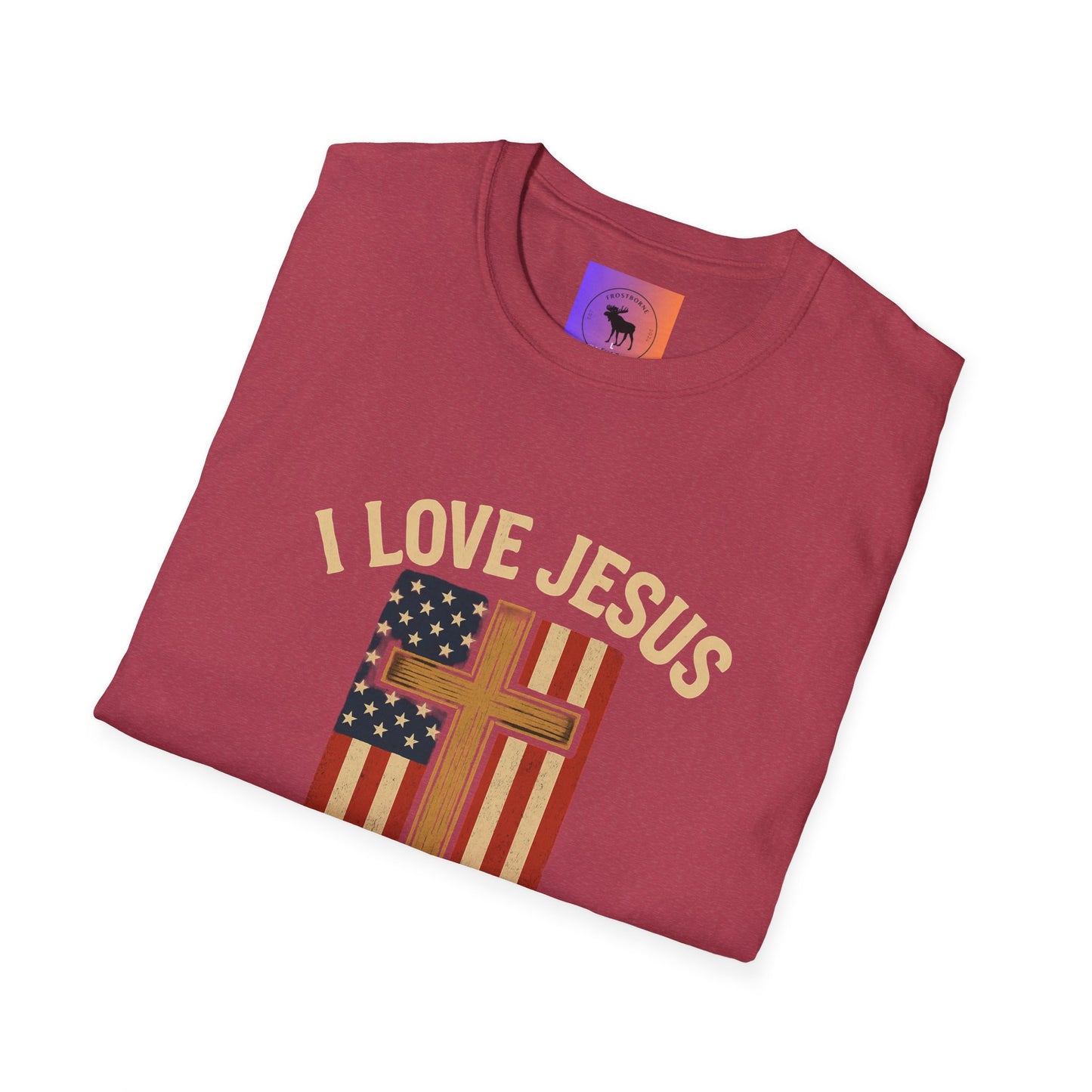 I Love Jesus and America Unisex T-Shirt, Faith Apparel, Patriotic Tee, Religious Clothing, Gifts for Christians, Fourth of July Shirt