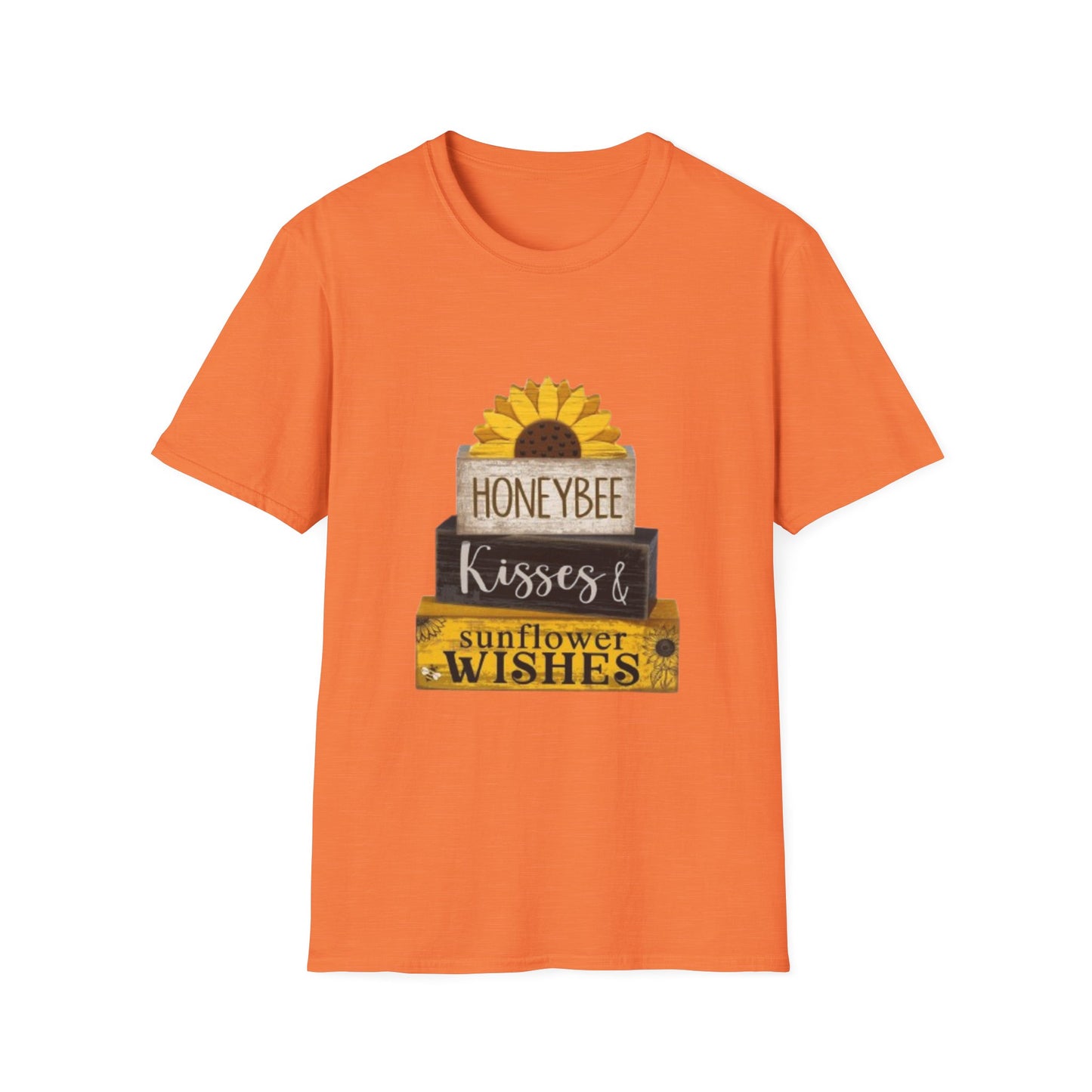 Sunflower & Honeybee T-Shirt — "Honeybee Kisses & Sunflower Wishes" Farmhouse Tee