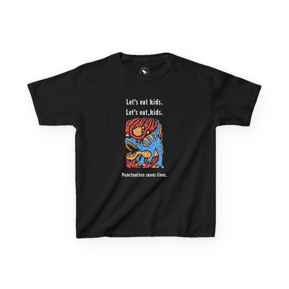 Kids Tee — "Let's eat kids. Let's eat, kids." Punctuation Saves Lives Graphic