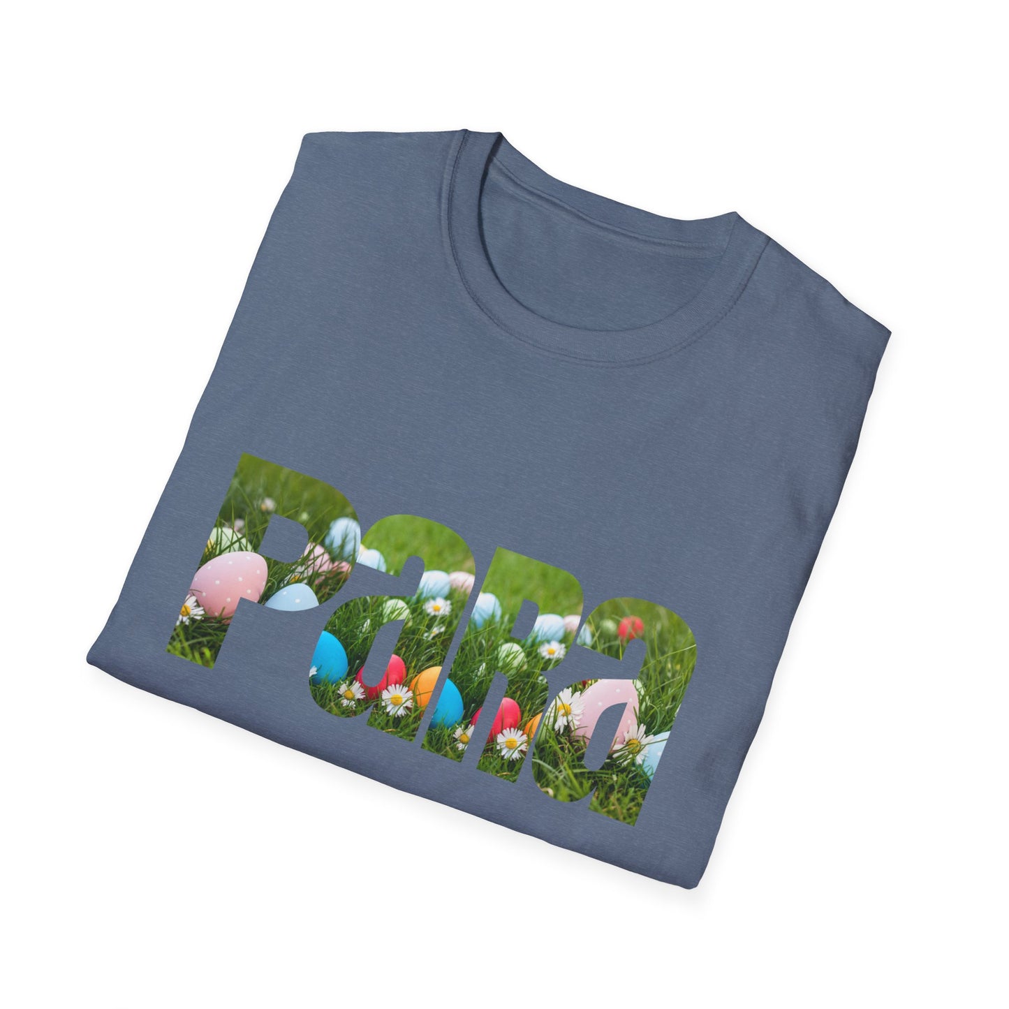 T-Shirt — Floral 'Para' Lettering Tee, easter egg pattern