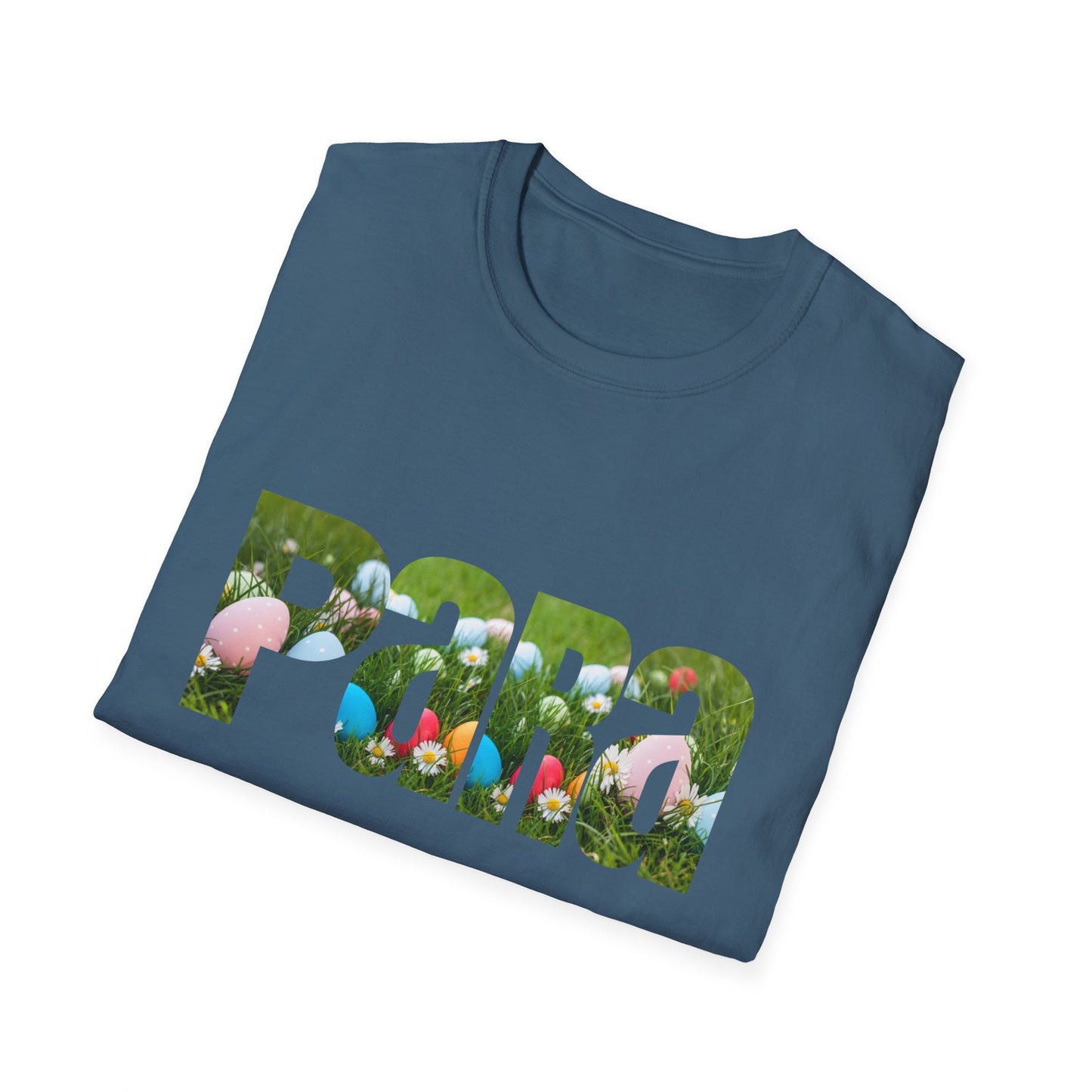 T-Shirt — Floral 'Para' Lettering Tee, easter egg pattern