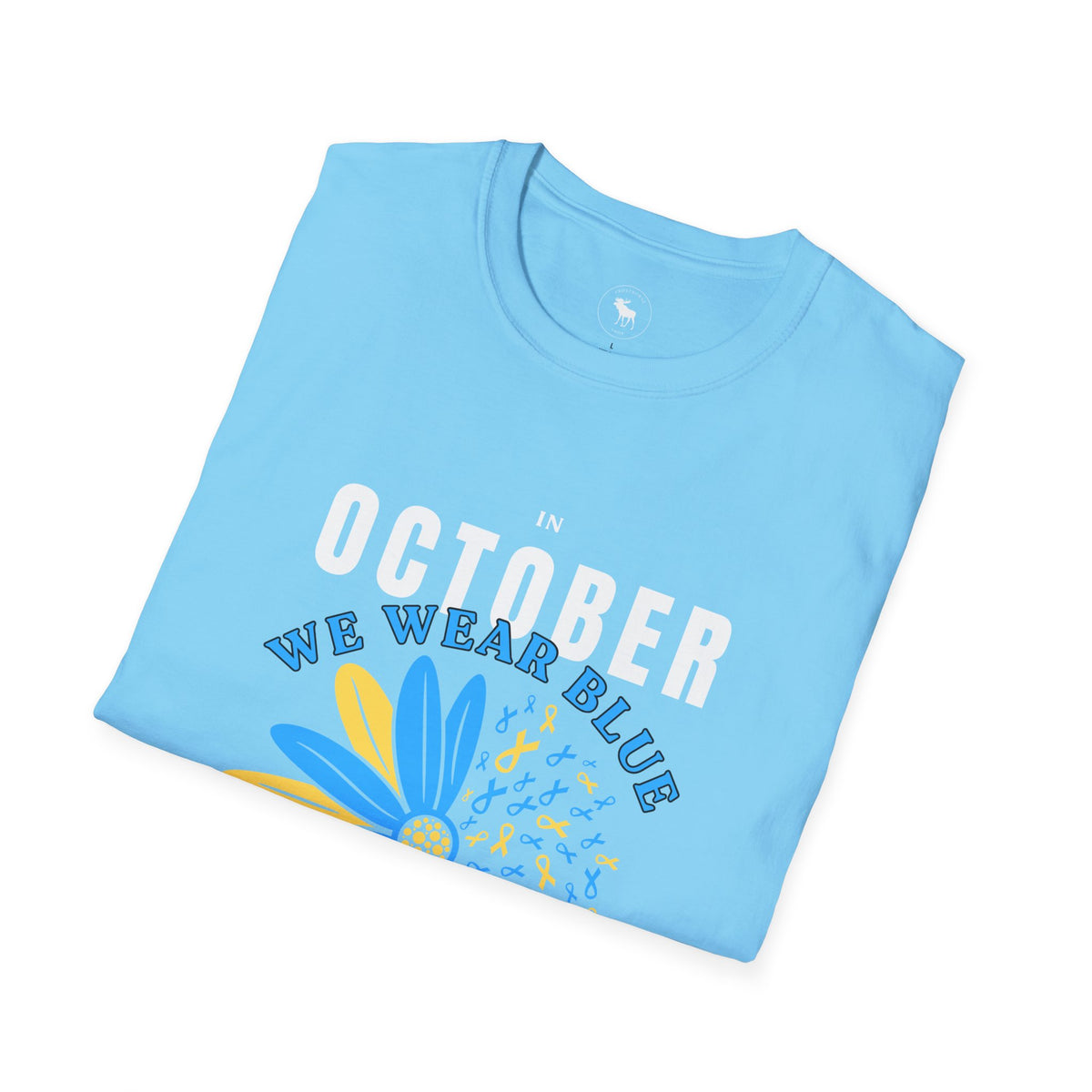 October We Wear Blue and Yellow T-Shirt — Down Syndrome Awareness Daisy Tee