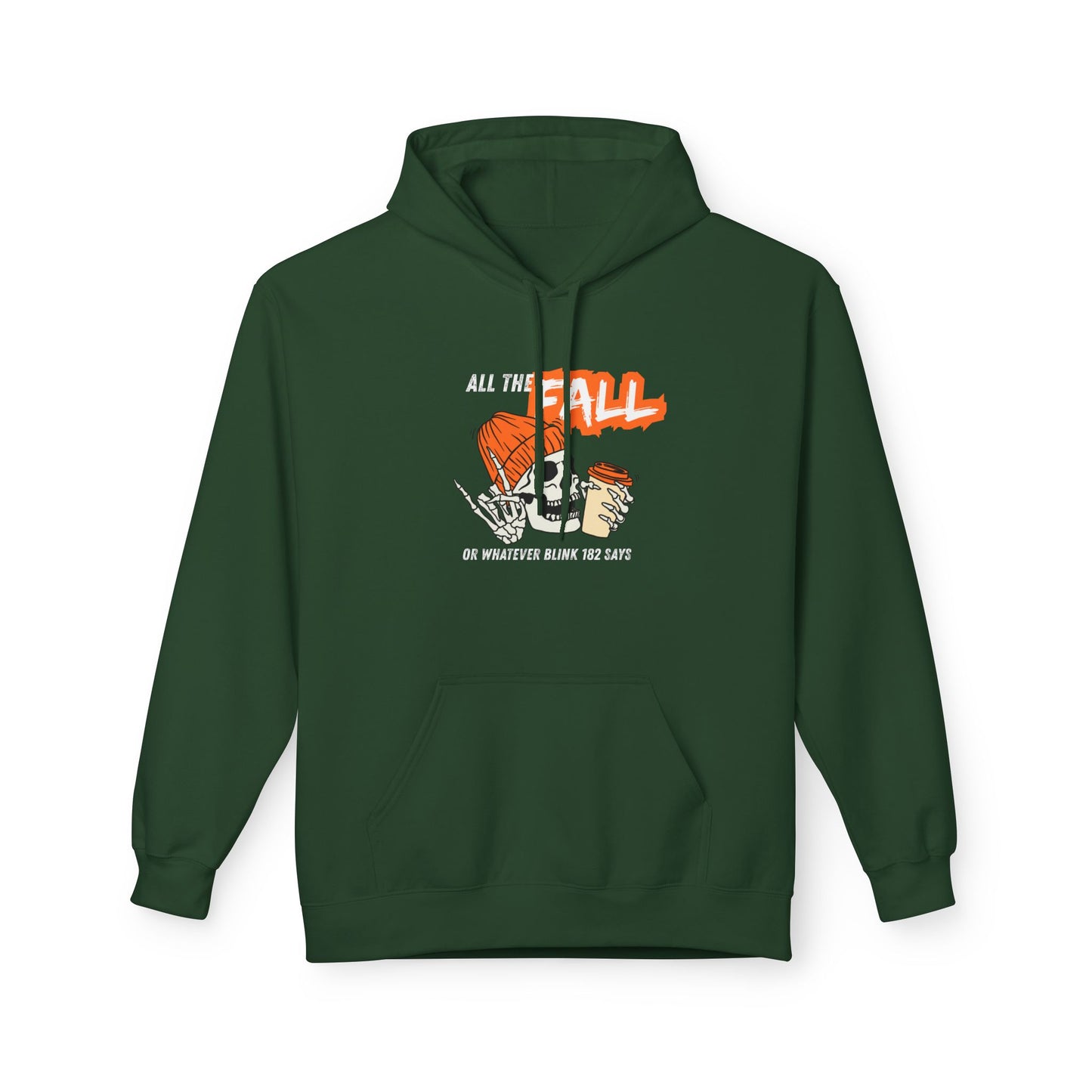Fall Themed Fleece Hoodie - Cozy Autumn Apparel, Casual Wear, Warm Gift, Seasonal Fashion, Perfect for Bonfires, Thanksgiving