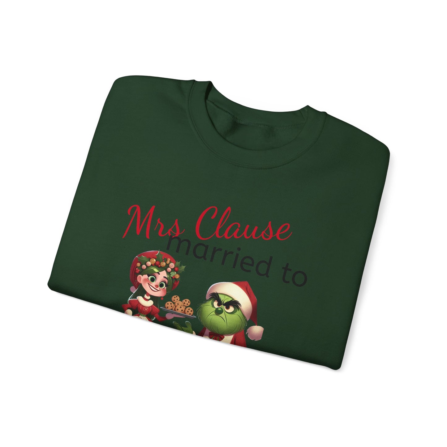 Funny Mrs Clause Married to the Grinch Sweatshirt, Christmas Couples Jumper, Holiday Pullover, Xmas Apparel, Winter Top