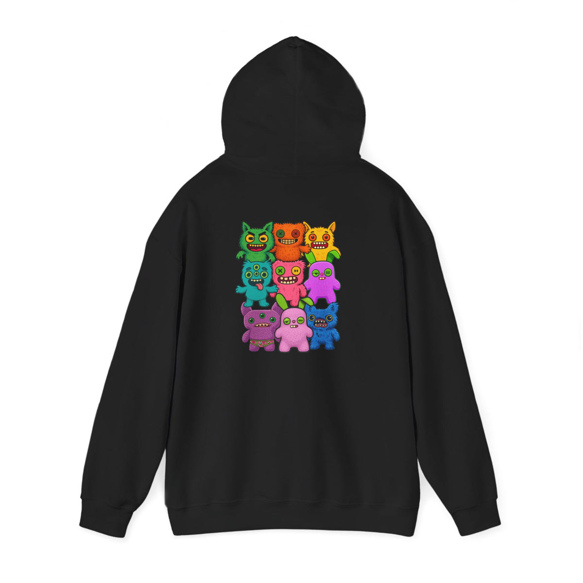 Hoodie Fugglers Colorful Cartoon Monster Crew Graphic Back Print