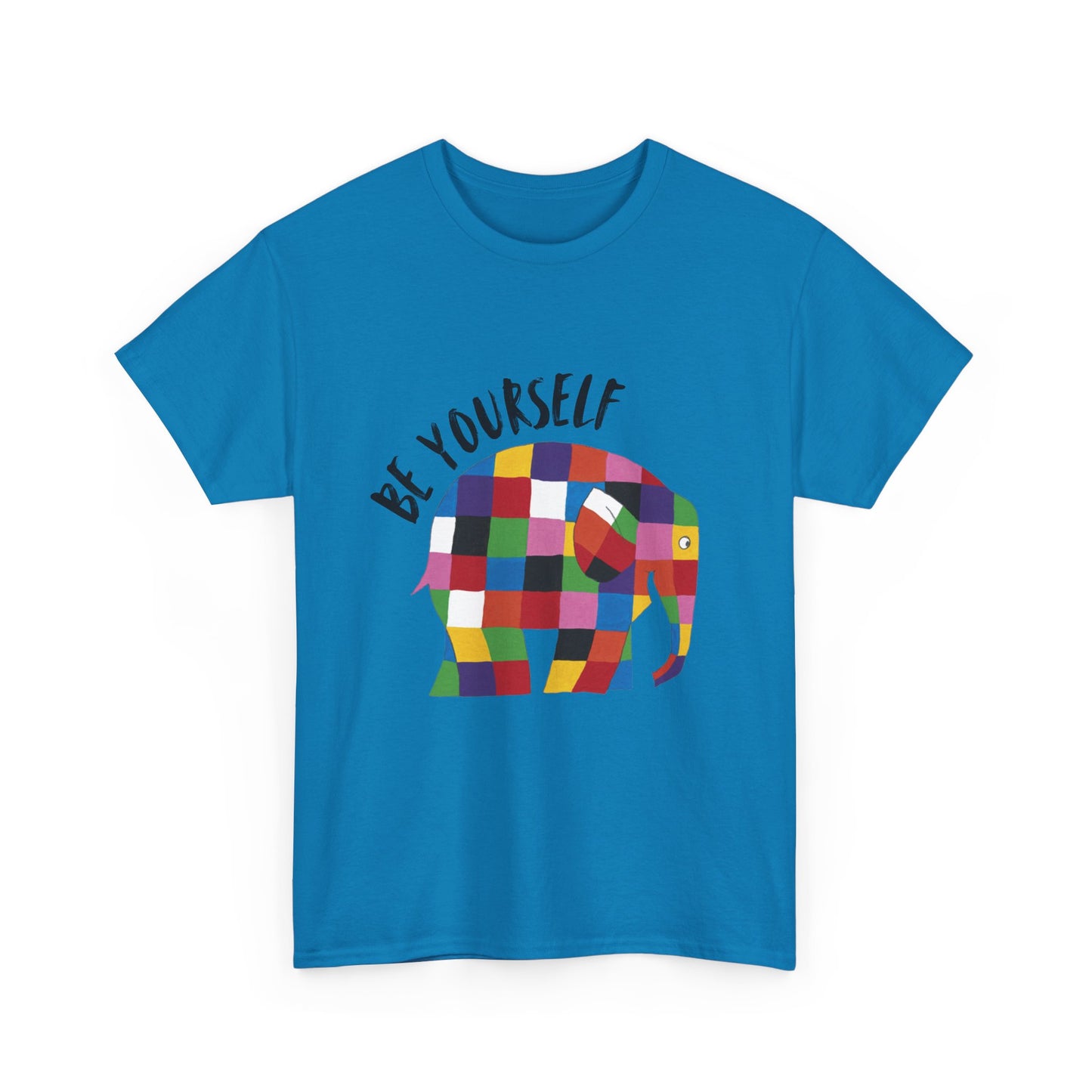 Patchwork Elephant Unisex Tee, Elmer Print Shirt, Graphic Tee, Kids Novelty Shirt, Animal Lover Gift