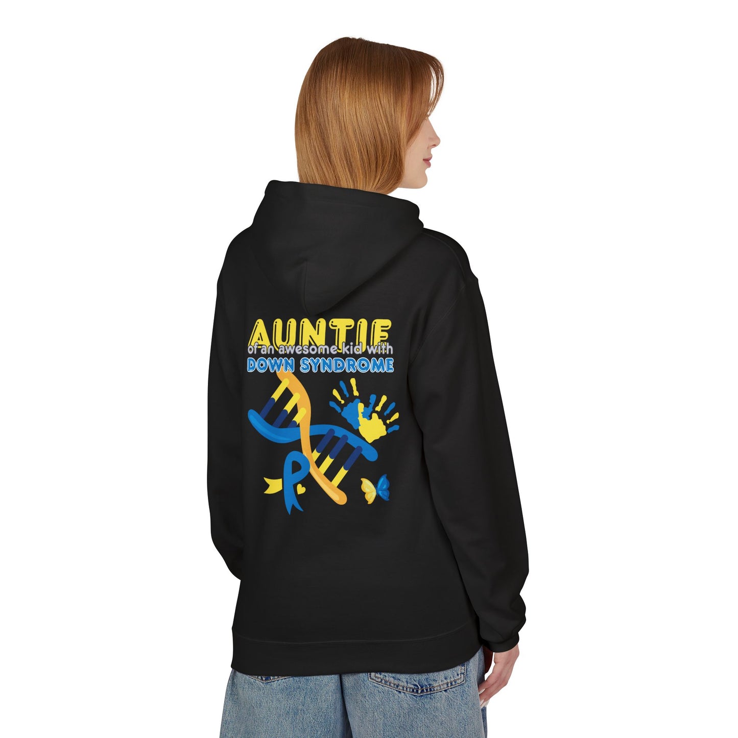 Down Syndrome Aunt Hoodie — "Auntie of the Morning Sun" DNA Ribbon Sweatshirt