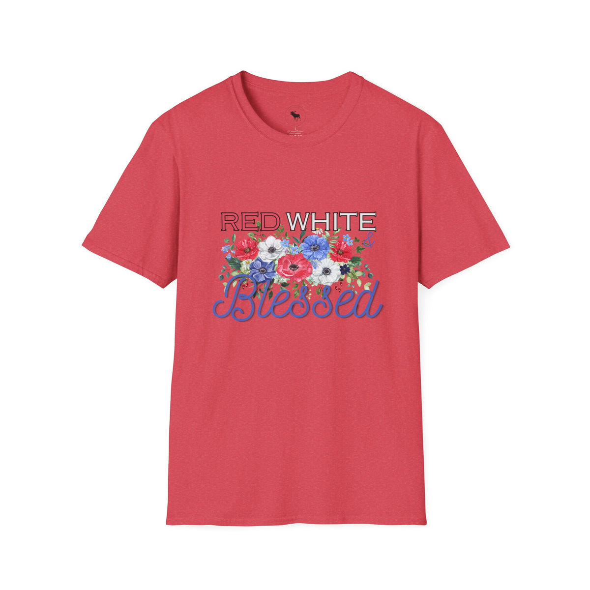 T-Shirt — "Red White & Blessed" Floral Patriotic Tee