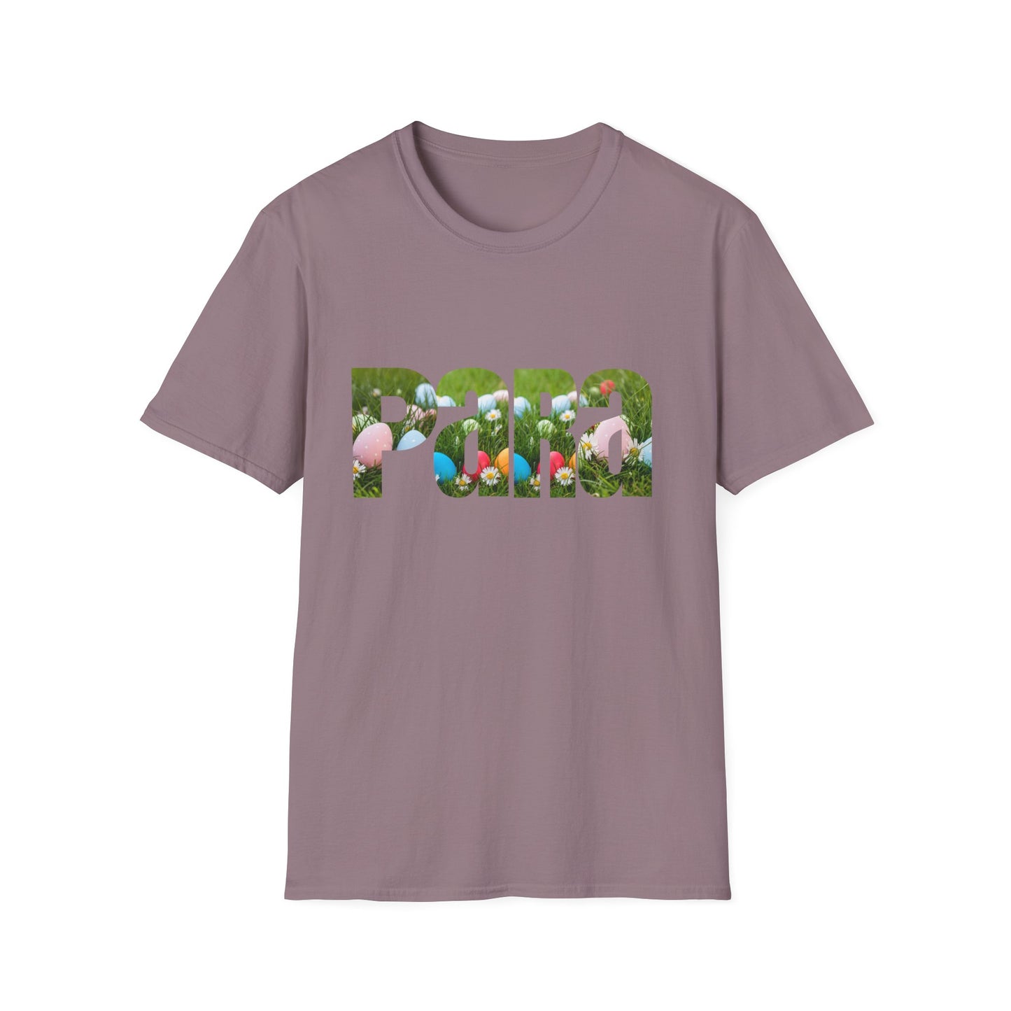 T-Shirt — Floral 'Para' Lettering Tee, easter egg pattern