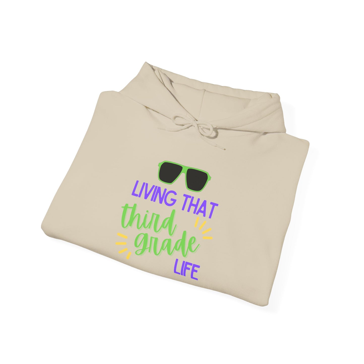 Living That Third Grade Life Hoodie - Perfect for Students, Graduation Gift, Cool Casual Wear, Back to School, Kids' Style