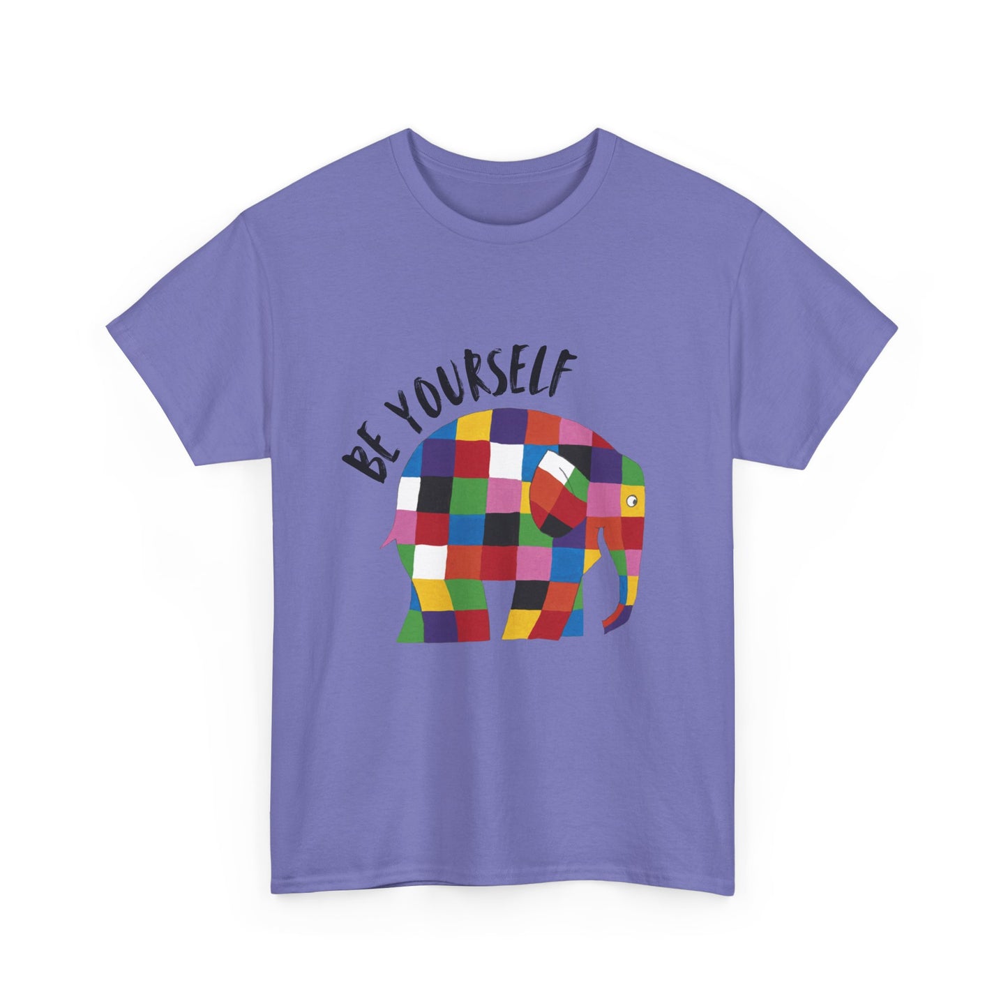 Patchwork Elephant Unisex Tee, Elmer Print Shirt, Graphic Tee, Kids Novelty Shirt, Animal Lover Gift