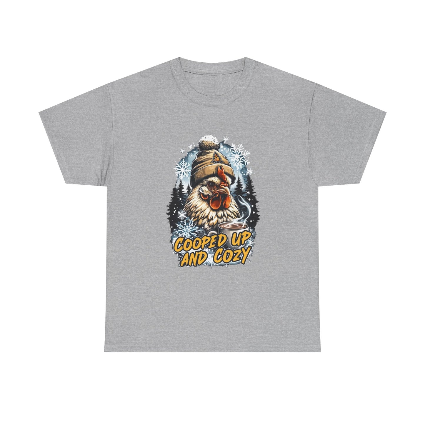 cooped up and cozy graphic T. perfect gift for the chicken lover in your life