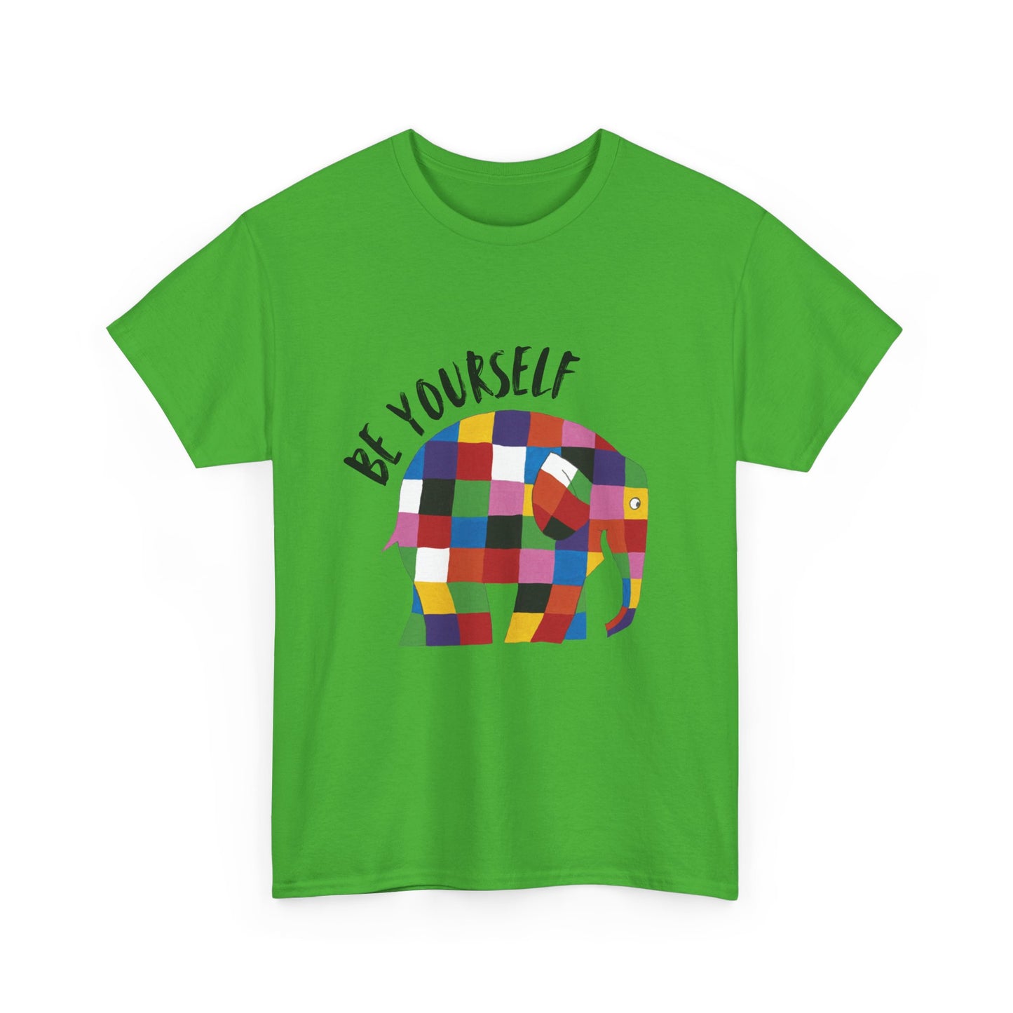 Patchwork Elephant Unisex Tee, Elmer Print Shirt, Graphic Tee, Kids Novelty Shirt, Animal Lover Gift