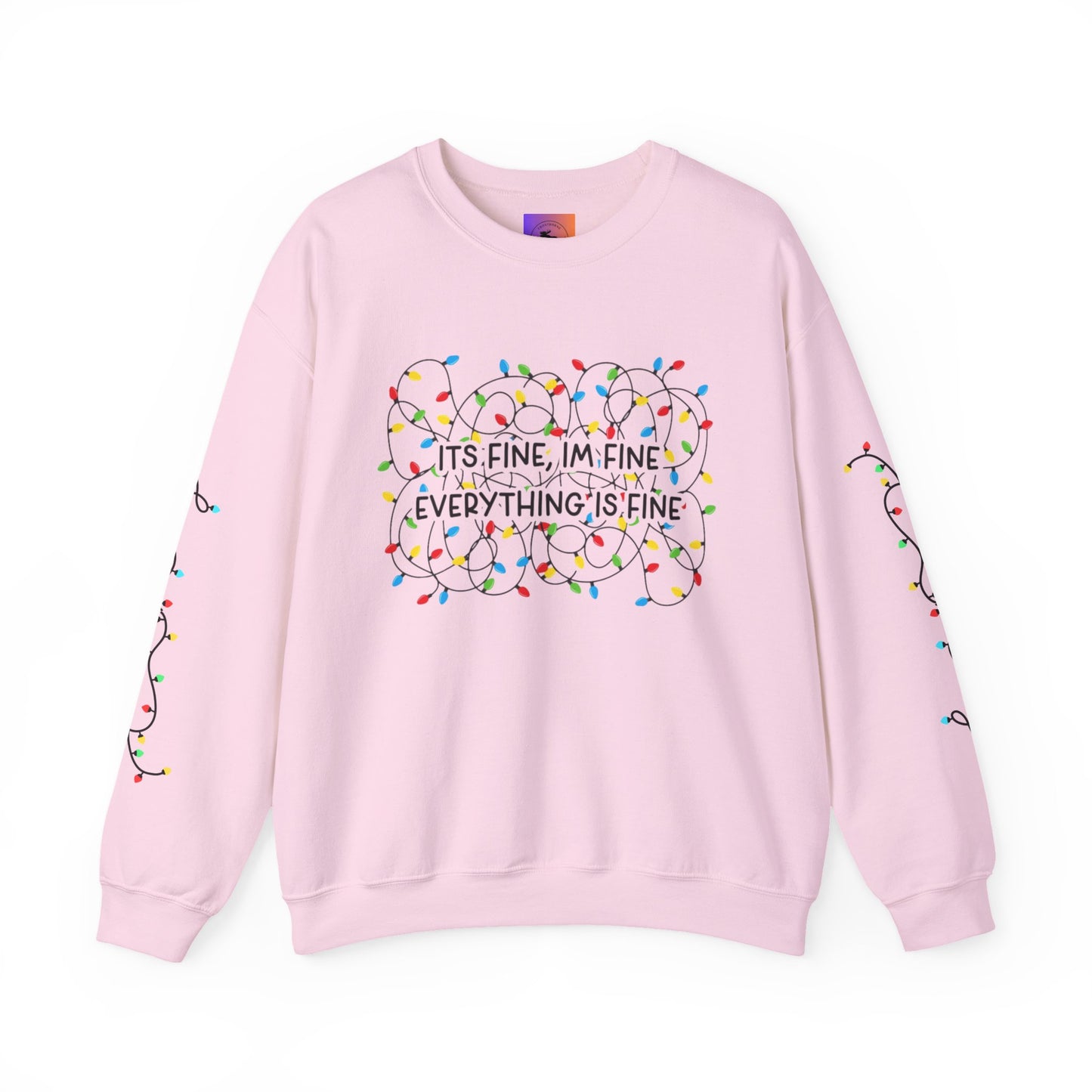 Its Fine Everything Is Fine holiday lights crewneck