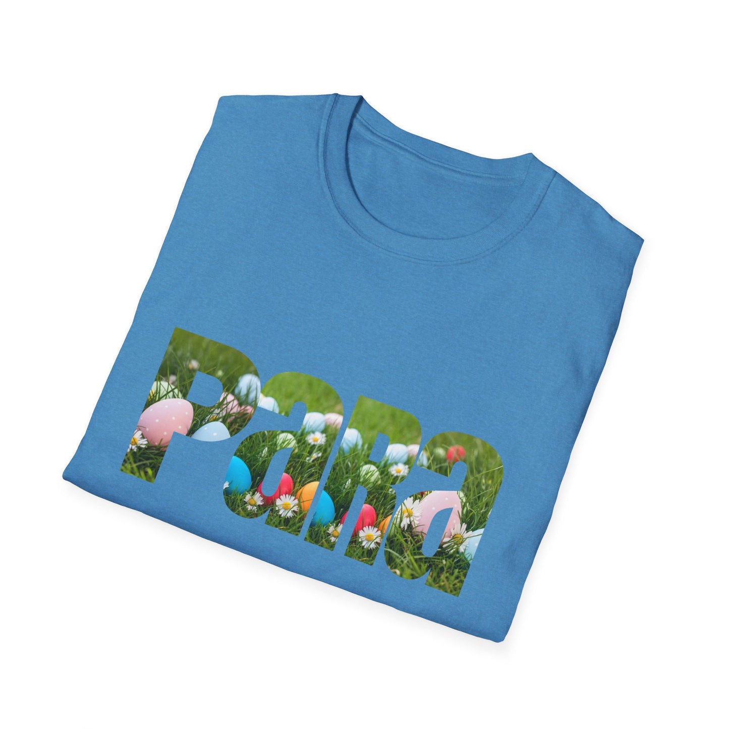 T-Shirt — Floral 'Para' Lettering Tee, easter egg pattern