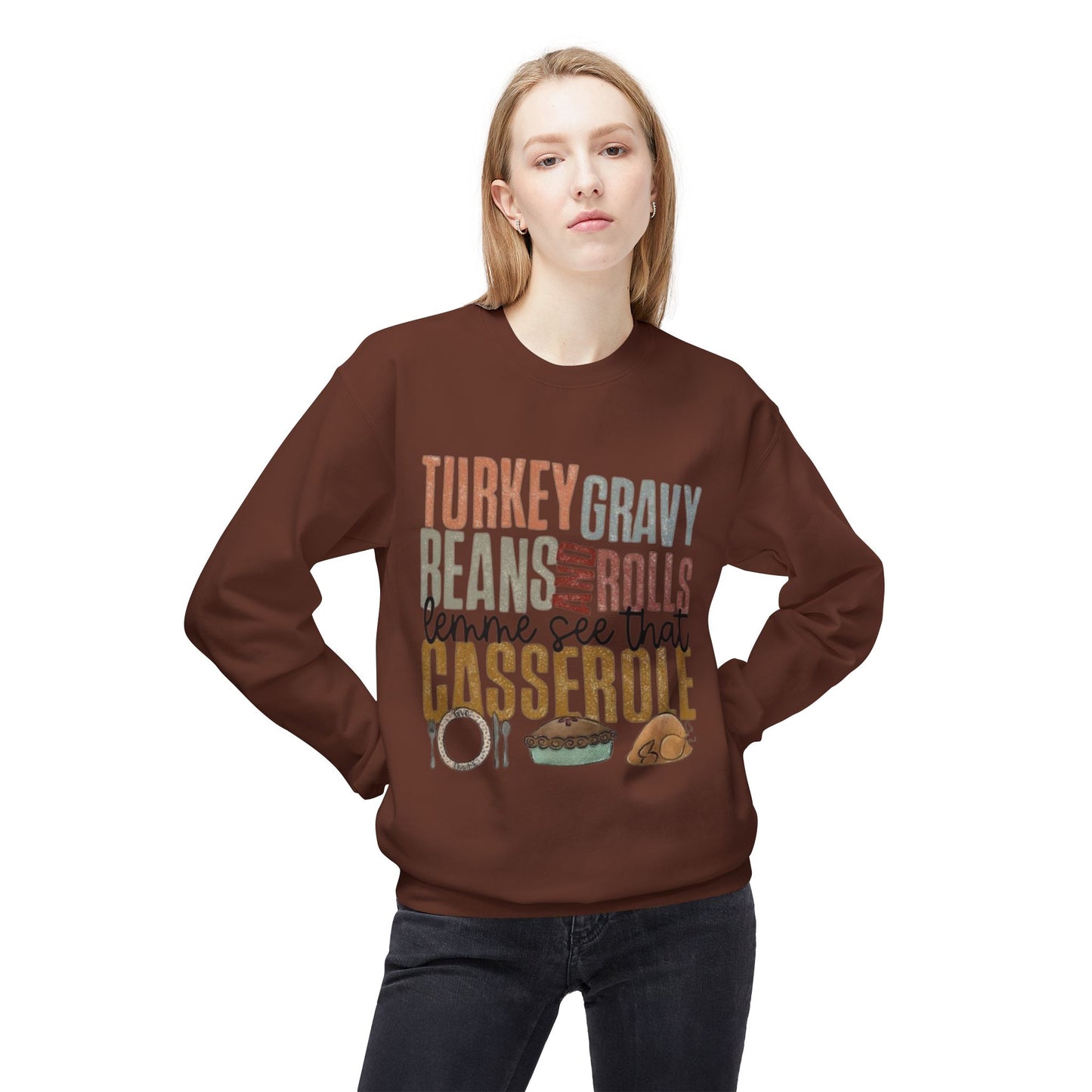 Thanksgiving Sweatshirt, Cozy Holiday Apparel, Family Gatherings, Fall Fashion, Thanksgiving or Christmas Dinner Sweater,