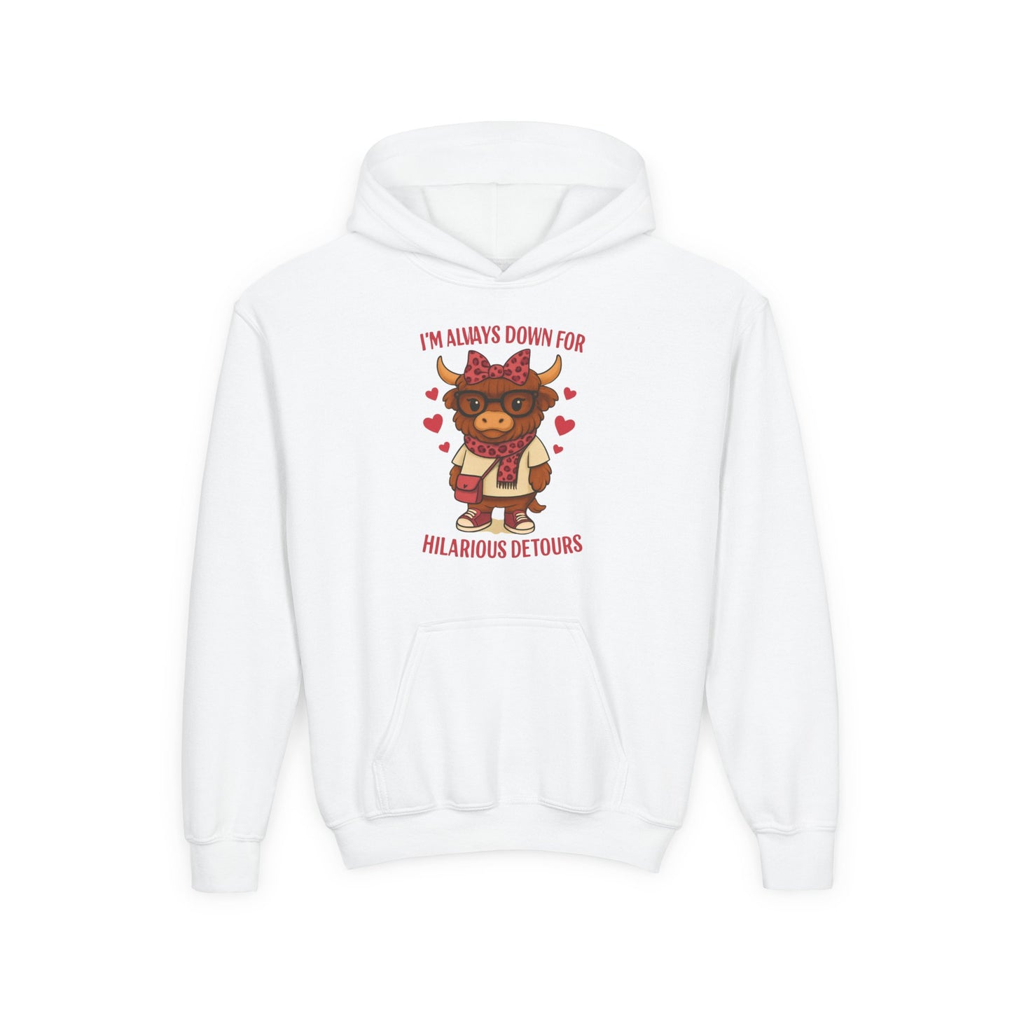 Youth Funny ADHD Hooded Sweatshirt - Cute Animal Design, Gift for Kids, Casual Wear, Birthday, Holidays, Fun Activites