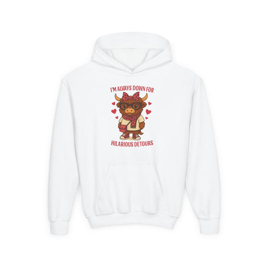 Youth Funny ADHD Hooded Sweatshirt - Cute Animal Design, Gift for Kids, Casual Wear, Birthday, Holidays, Fun Activites