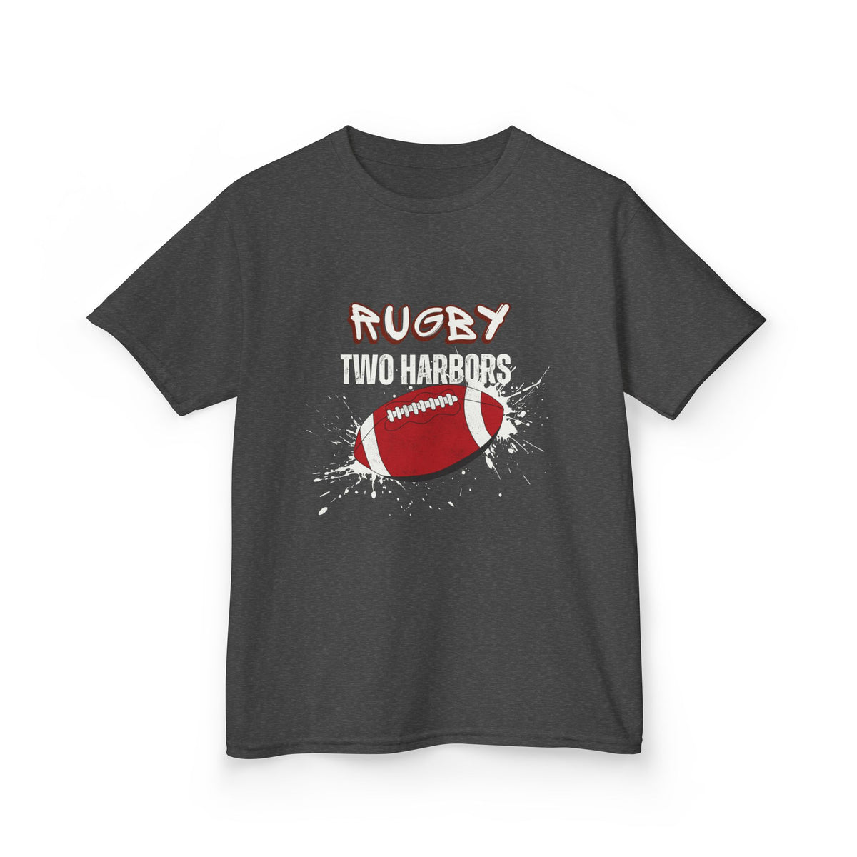 Kids Tee — "Rugby Two Harbors" Youth Football Graphic Shirt