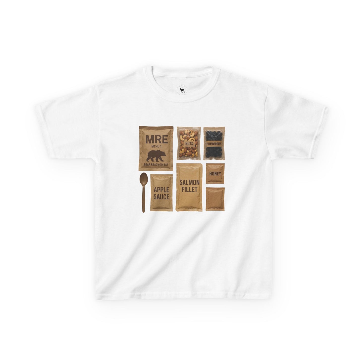 Kids MRE Graphic Tee, Fun T-Shirt for Kids, Unisex Casual Wear, Outdoor Adventure Shirt, Birthday Gift, Camping Outfit