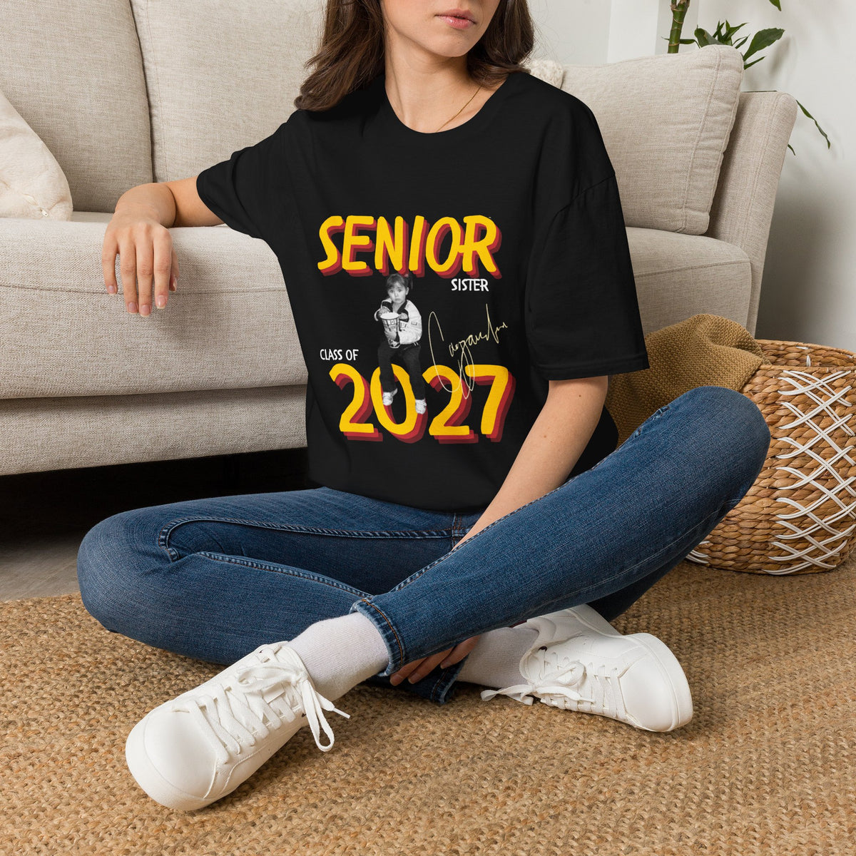 Sister of Senior 2027 T-Shirt — Retro Bold Graduation Tee