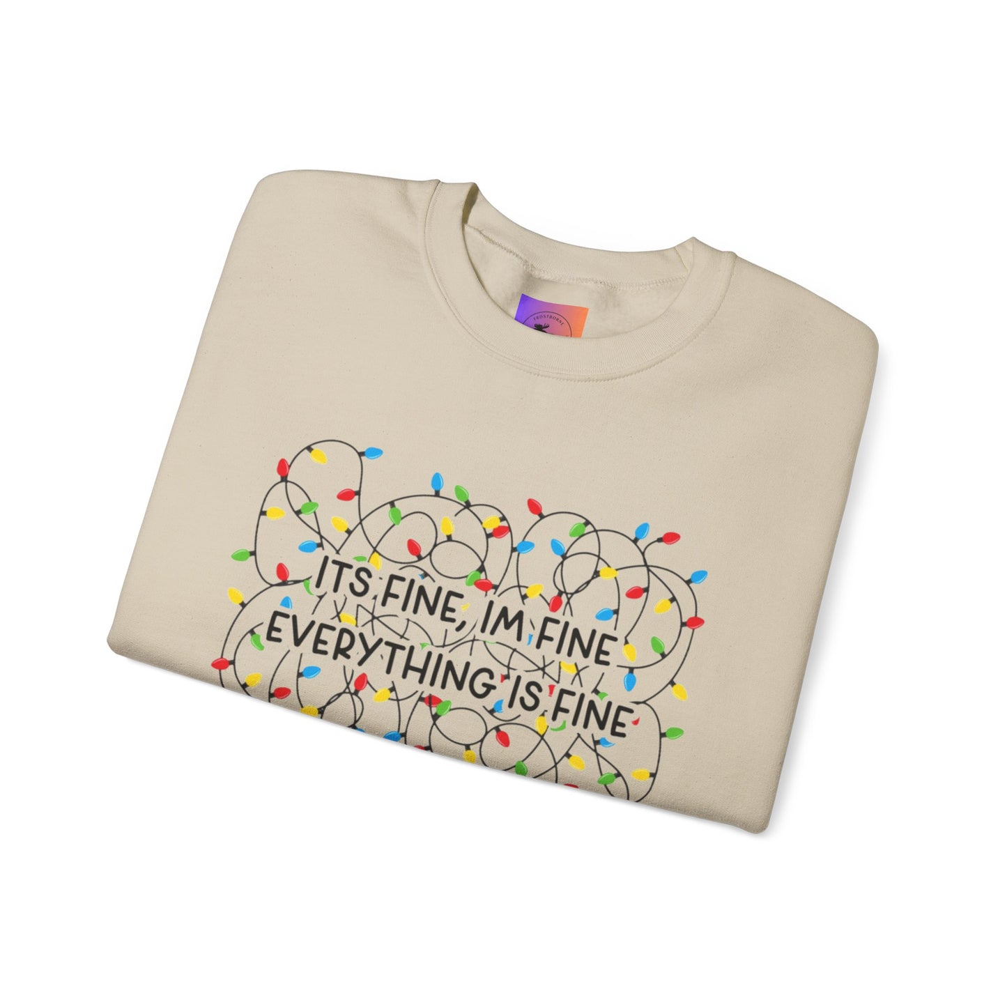 Its Fine Everything Is Fine holiday lights crewneck