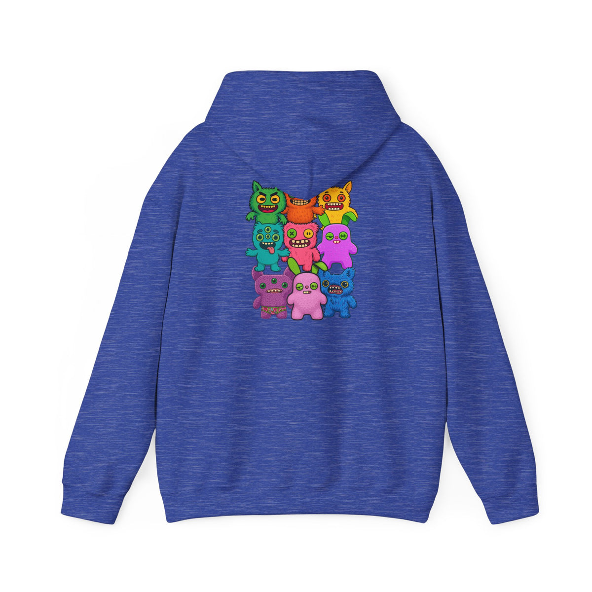 Hoodie Fugglers Colorful Cartoon Monster Crew Graphic Back Print