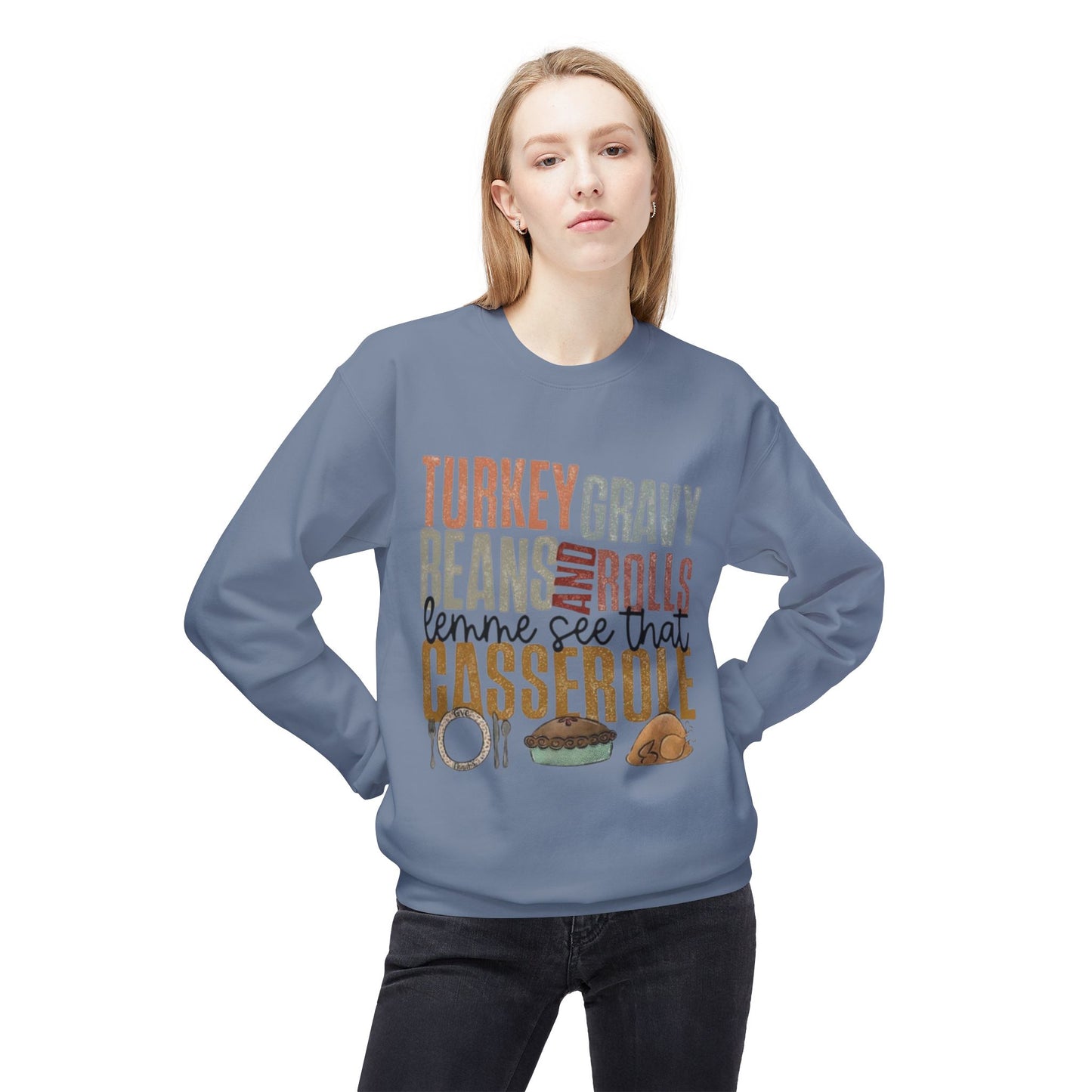 Thanksgiving Sweatshirt, Cozy Holiday Apparel, Family Gatherings, Fall Fashion, Thanksgiving or Christmas Dinner Sweater,