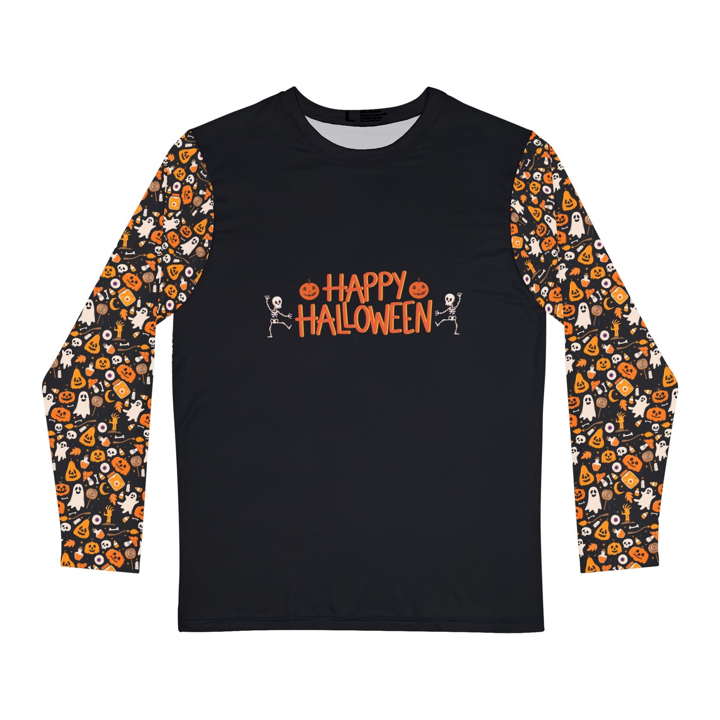 Halloween Long Sleeve Shirt, Spooky Apparel, Costume Top, Fall Style, Perfect for Halloween Parties, Ghosts & Pumpkins Decor
