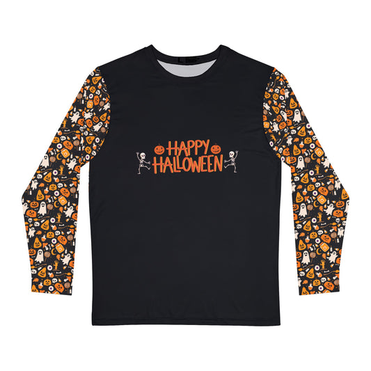Halloween Long Sleeve Shirt, Spooky Apparel, Costume Top, Fall Style, Perfect for Halloween Parties, Ghosts & Pumpkins Decor