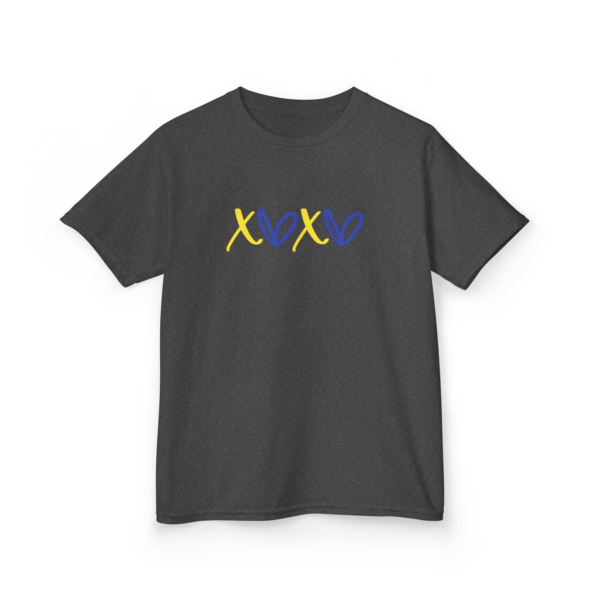 Kids Tee — Blue & Yellow DNA Hearts Design Down Syndrome Awareness,  DS