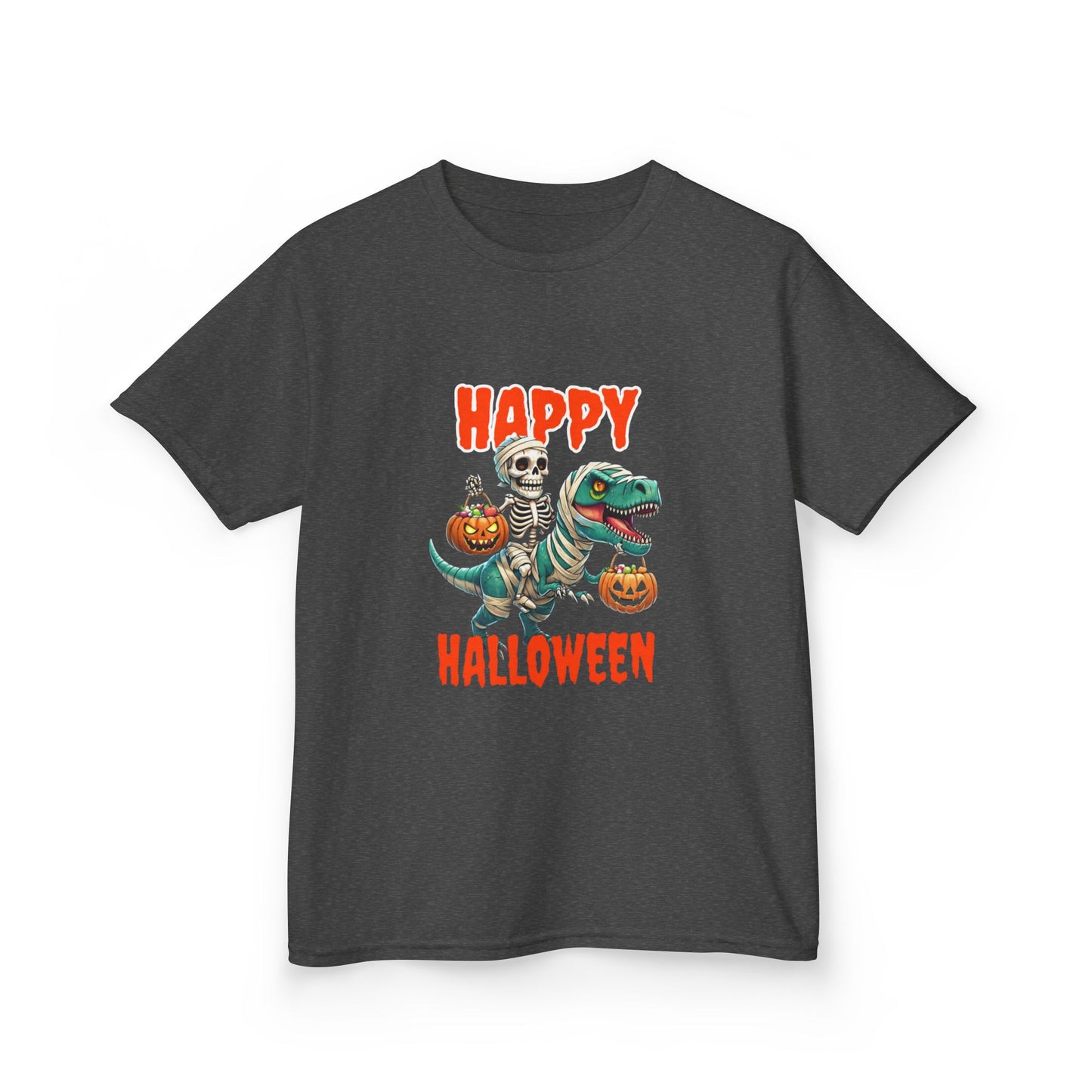 Halloween Dino Kids Tee - Spooky Fun T-Shirt for Halloween Parties, Trick or Treating, Kids' Costumes, Birthday Gift, Fun and Playful Design