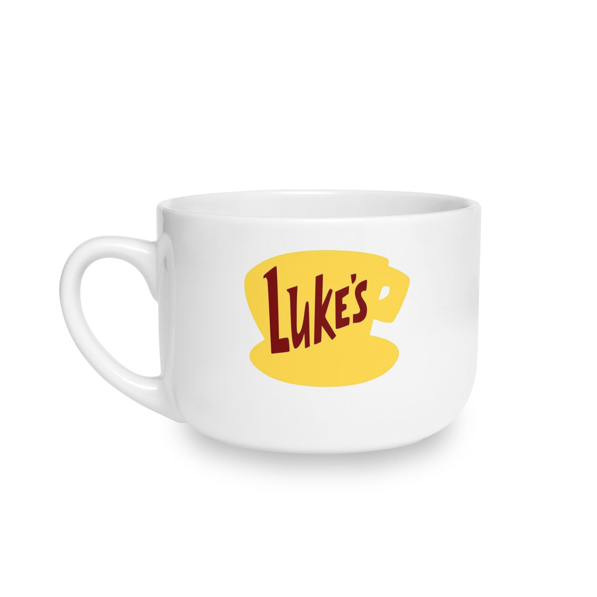 25oz Ceramic Latte Mug — 'Luke's Diner' Yellow Coffee Cup Design