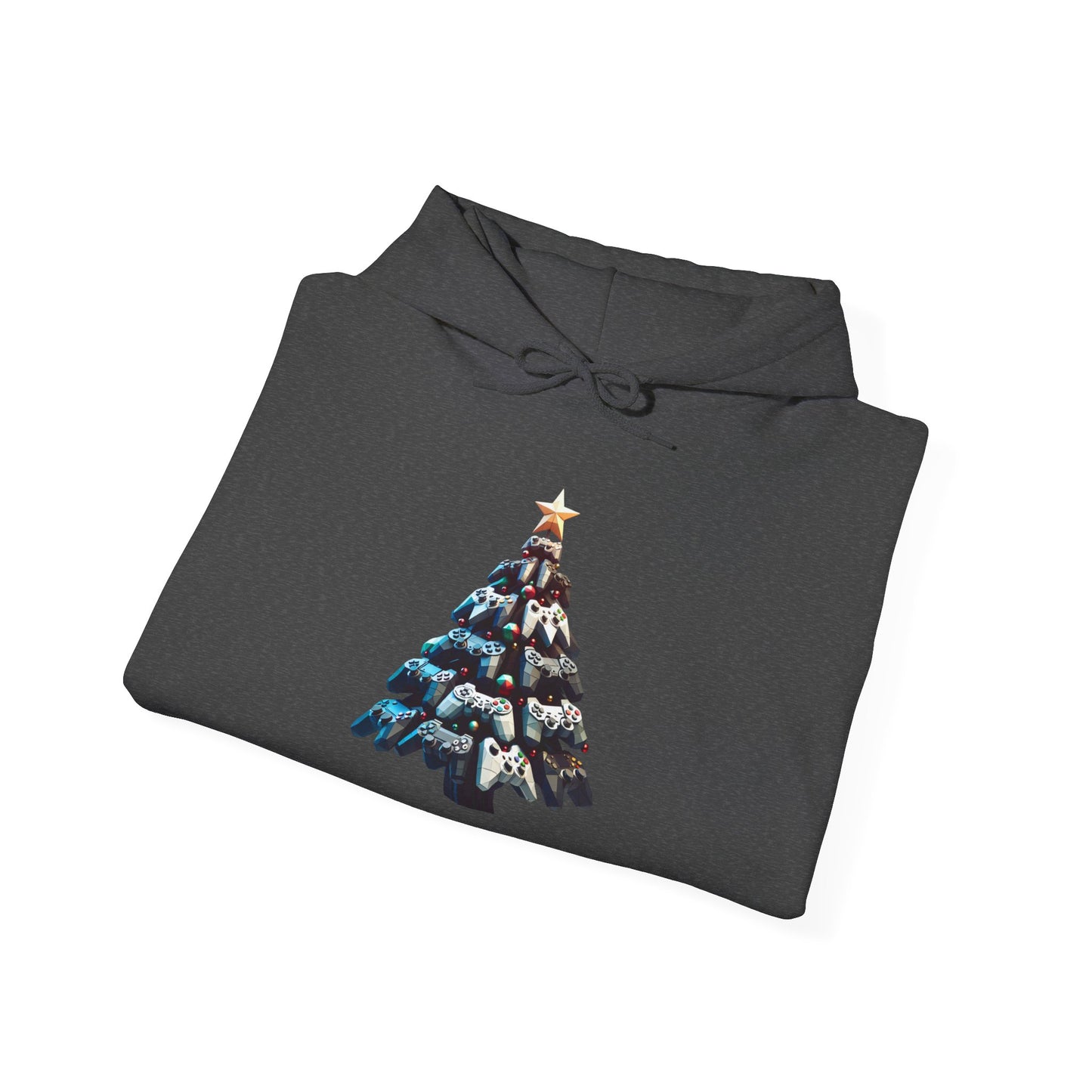 Video Game Console Christmas Tree Hoodie - Gamer Gift Sweatshirt, Holiday Gaming Apparel, Unisex Hooded Jumper, Geeky Christmas Present,