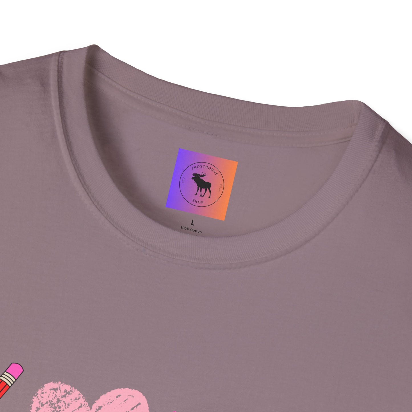 Teacher Valentine T-Shirt — Pencils, Crayon Apple & XOXO