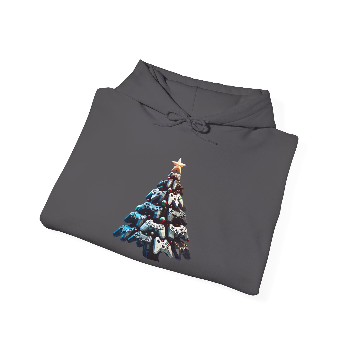 Video Game Console Christmas Tree Hoodie - Gamer Gift Sweatshirt, Holiday Gaming Apparel, Unisex Hooded Jumper, Geeky Christmas Present,