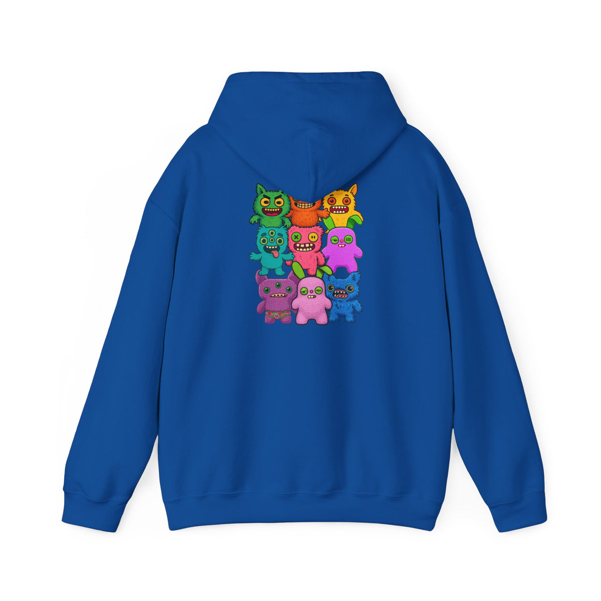 Hoodie Fugglers Colorful Cartoon Monster Crew Graphic Back Print