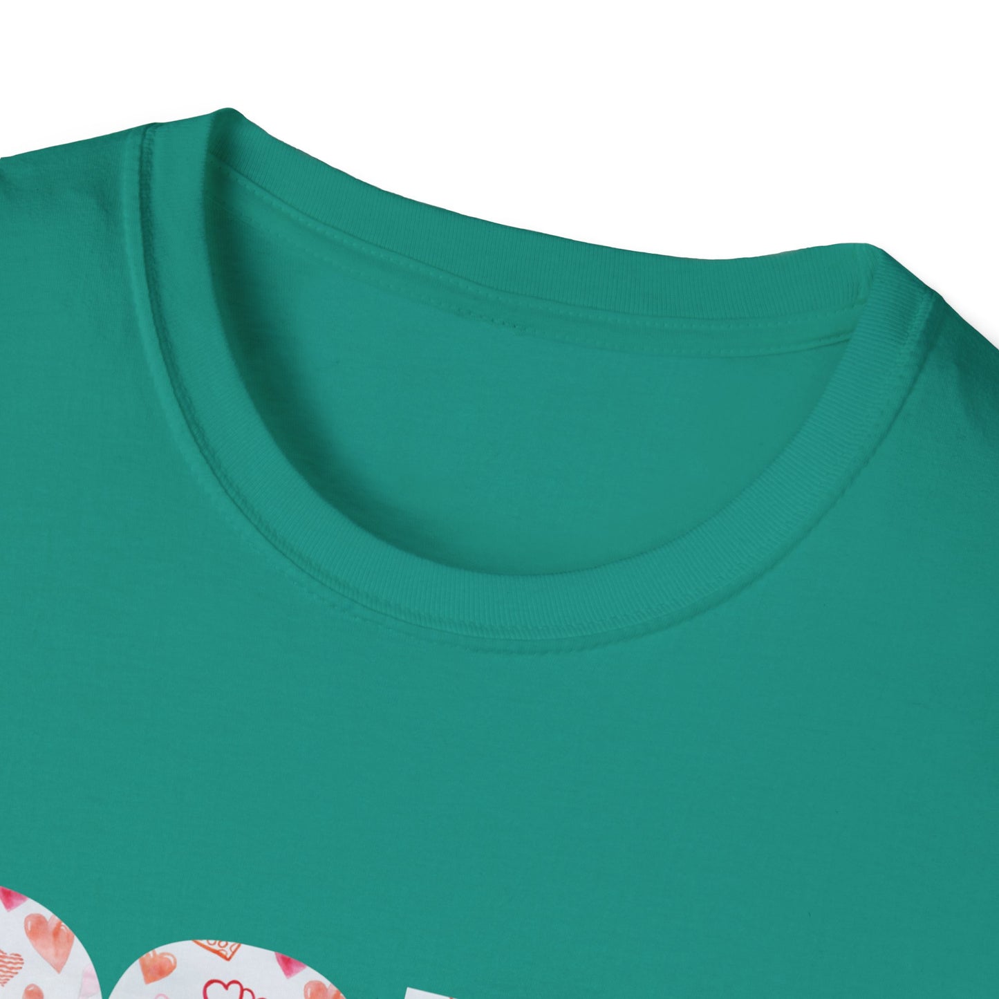 Para heart Text T-Shirt — Pink heart Pattern Graphic Tee