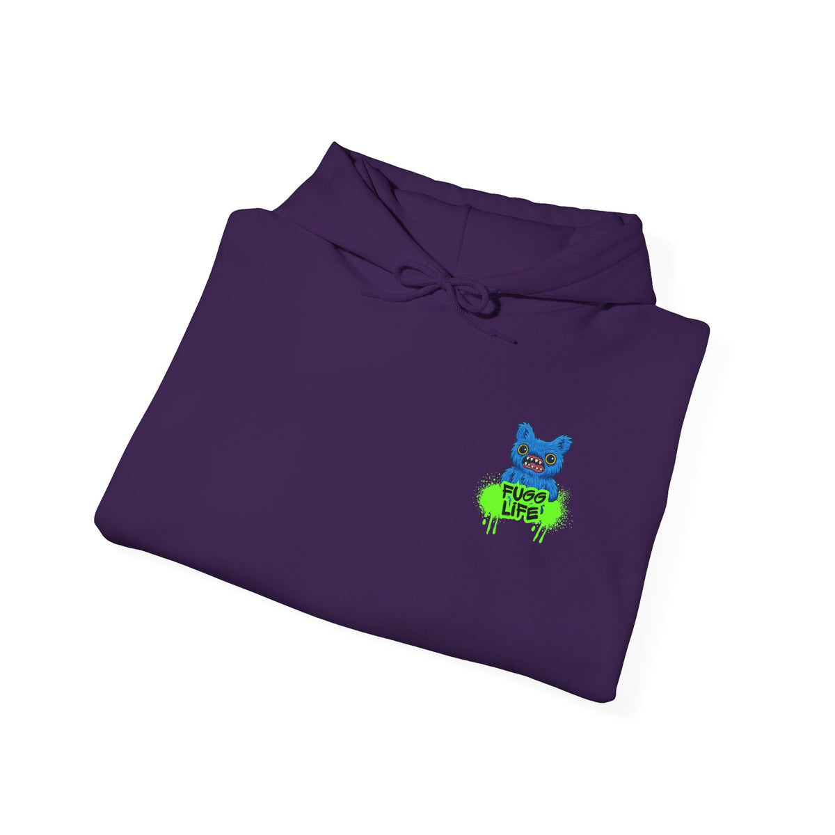 Hoodie Fugglers Colorful Cartoon Monster Crew Graphic Back Print